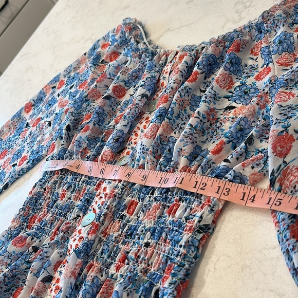 Anthro Fig & Flower Long Sleeve Floral Smocked Tiered Boho Peasant Maxi Dress L - Picture 14 of 17